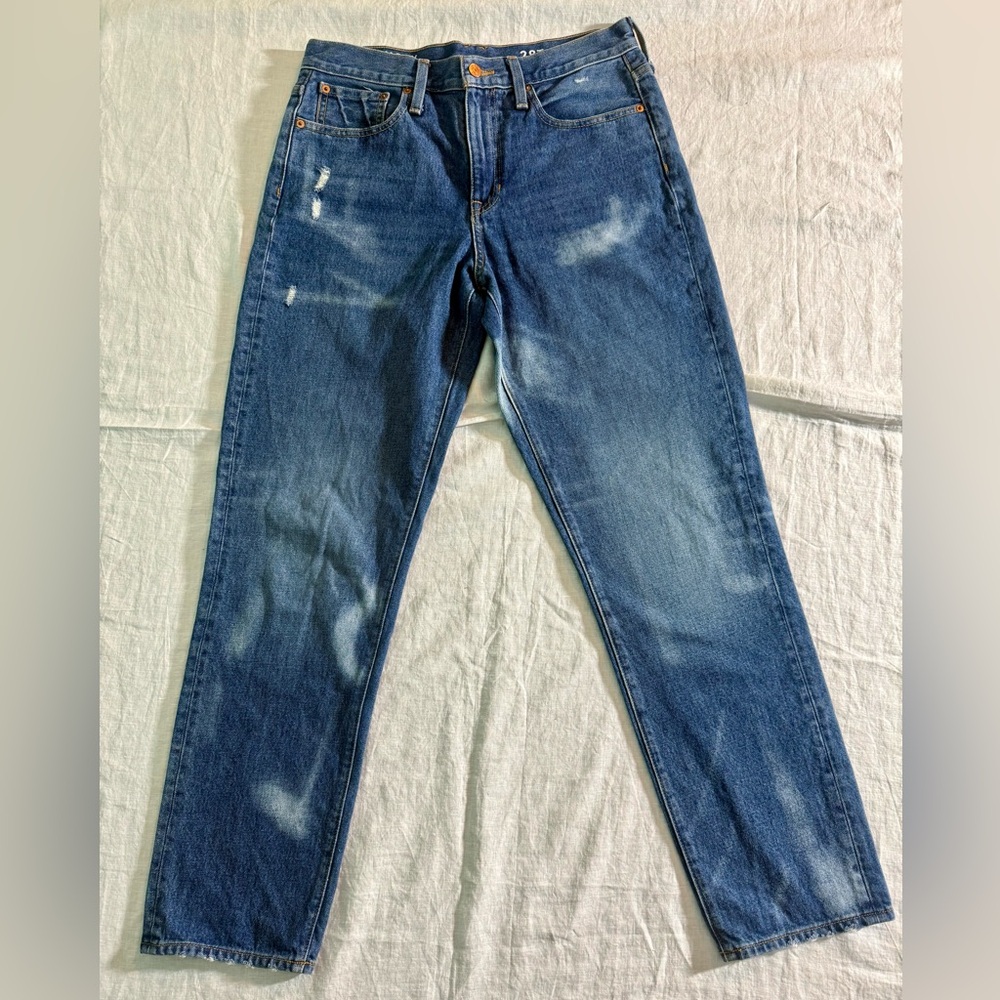 J. Crew The Slouchy Boyfriend Jeans Womens 28T Medium Wash Denim Distressed